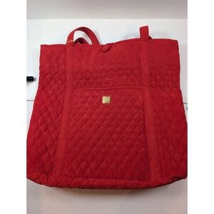 NEW Fundamentals Red Quilted Tote Bag Butterfly Logo Shoulder Purse NWT